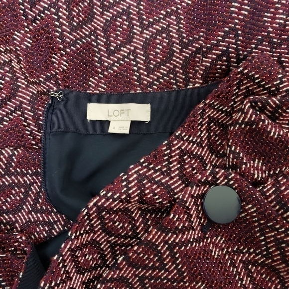 Loft Diamond Button Wrap Red Skirt, Size 4, 8 - Picture 5 of 8